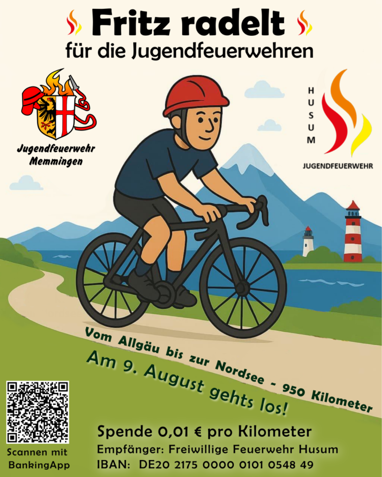 „Fritz radelt“ – 950 Kilometer für die Jugendfeuerwehr
